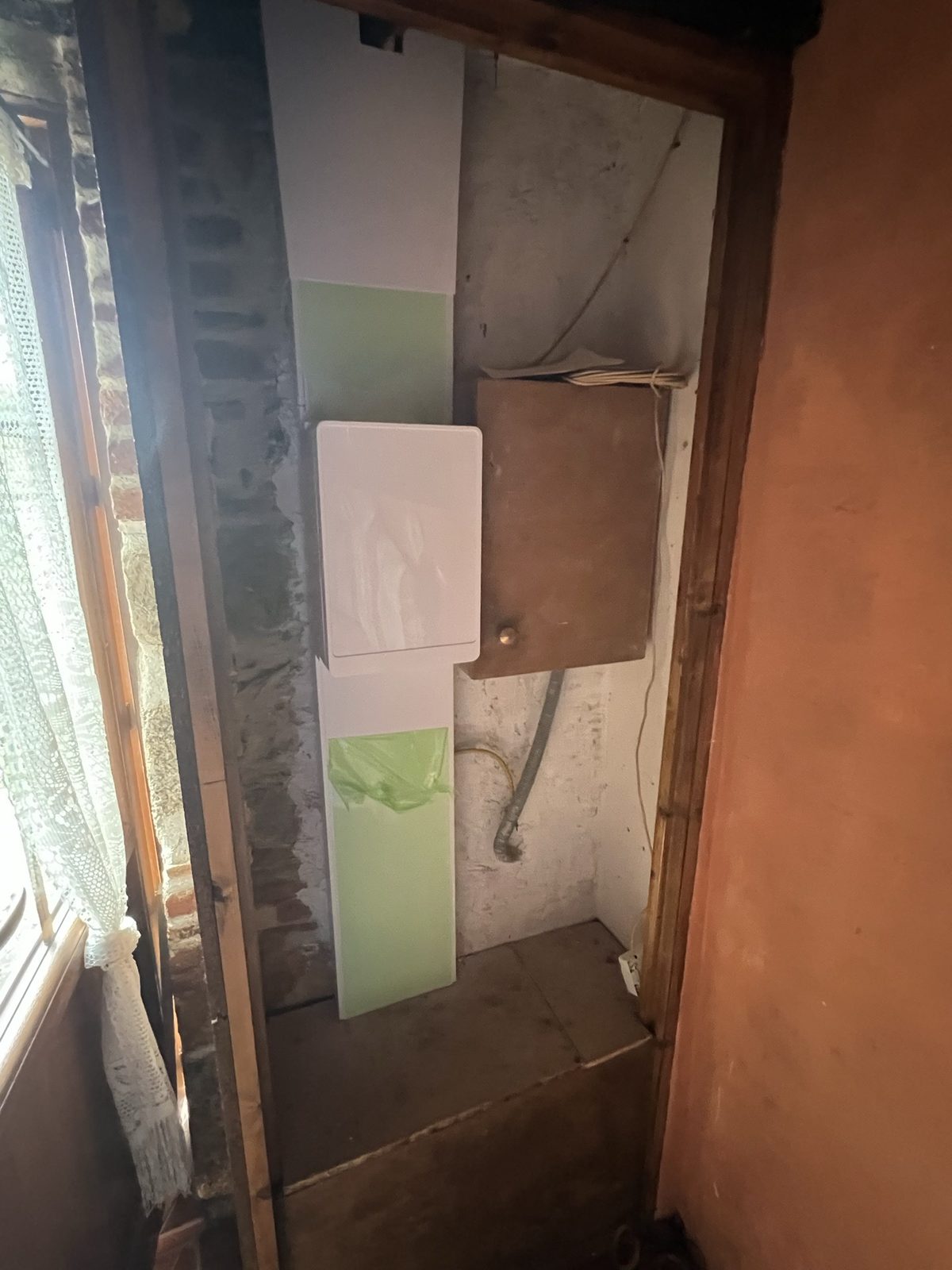 Niche tableau pendant le chantier de rénovation